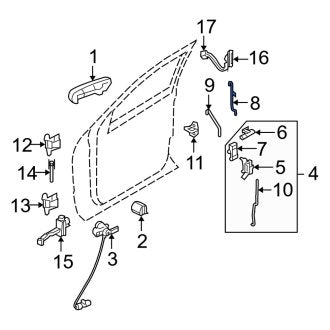 New OEM Front Left Door Lock Operating Rod Fits, 2007-2010 Mercury Mountaineer - Part # 6L2Z7821853AA