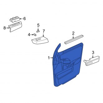 New OEM Rear Right Inner Door Interior Trim Panel Fits, 2004-2005 Mercury Mountaineer - Part # 3L2Z7827406EAA