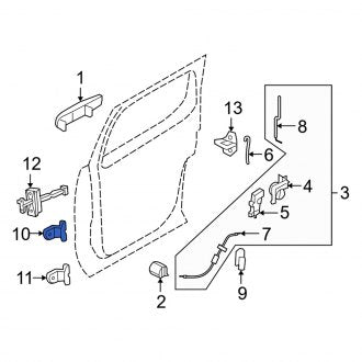 New OEM Rear Right Upper Door Hinge Fits, 2006-2010 Mercury Mountaineer - Part # 6L2Z7826800B