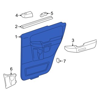 New OEM Front Right Inner Door Interior Trim Panel Fits, 2003-2005 Mercury Mountaineer - Part # 3L2Z7823942FAA