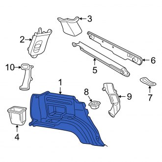 New OEM Rear Right Interior Quarter Panel Trim Panel Fits, 2002-2005 Mercury Mountaineer - Part # 3L2Z7831012BAB