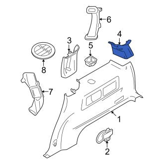New OEM Rear Right Interior Quarter Panel Trim Panel Fits, 2006 Mercury Mountaineer - Part # 6L2Z7831012AAB