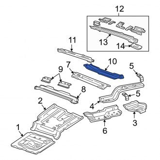 New OEM Rear Center Floor Pan Crossmember Fits, 2006-2010 Mercury Mountaineer - Part # 6L2Z7810716AA