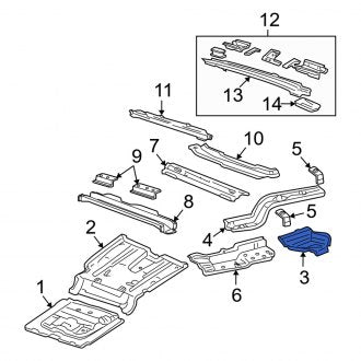 New OEM Rear Right Floor Extension Fits, 2006-2010 Mercury Mountaineer - Part # 6L2Z7810124AA