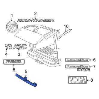 New OEM Rear Liftgate Reveal Molding Fits, 2008-2010 Mercury Mountaineer - Part # 8L9Z13B482AA