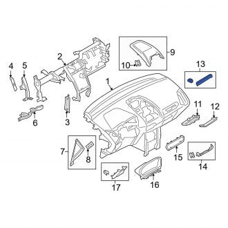 New OEM Center Instrument Panel Molding Fits, 2018-2019 Ford EcoSport - Part # GN1Z7804302CD