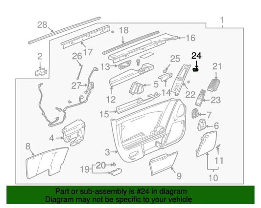 New OEM 2004-2009 Cadillac XLR Passenger Right Door Lock Switch, Part # 10317385