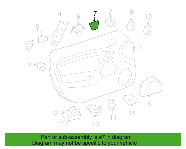 New OEM 2006-2007 Pontiac Solstice Door-Handle, Inside Plug Left, Part # 15852770