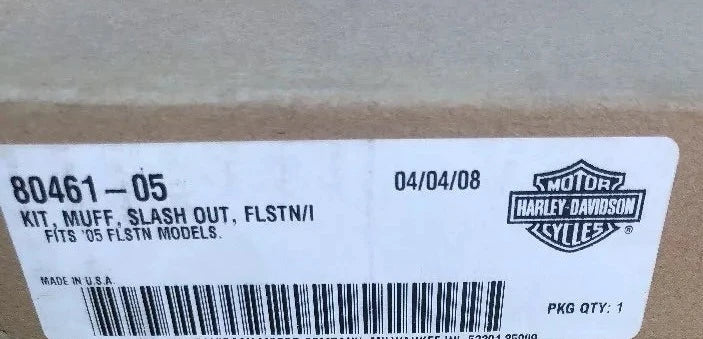 New OEM Genuine Harley-Davidson Slash Out Muffler Kit "Harley-Davidson", Part # 80461-05