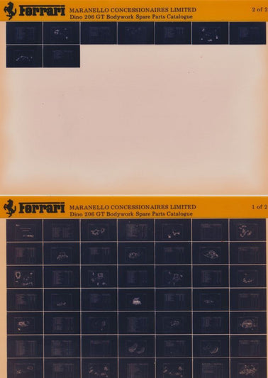 OEM Ferrari 206 GT Microfiche Parts Illustrations Manual 95991200/M