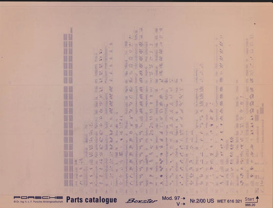 OEM 1997> Porsche Boxster Microfiche Parts Illustrations Catalogue, Part # WET-616-321