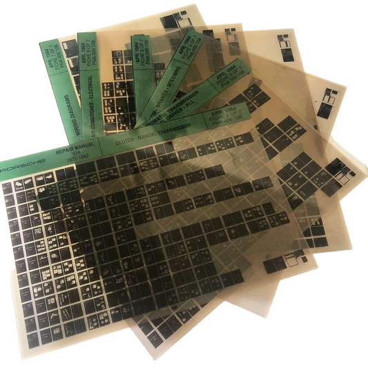 New OEM 1977-1982 Porsche 924 Repair Service Manual Microfiche, Part #  PNA-000-108