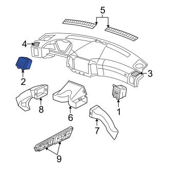 New 2005-2010 Fits Jeep Grand Cherokee Left Lower Dashboard Air Vent, Part # 55117075AE