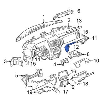 New 2001-2004 Fits Jeep Grand Cherokee Lower Left Instrument Panel Bezel, Part # 55116497AA