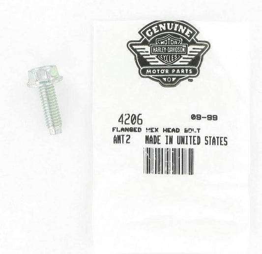 New OEM Genuine Harley-Davidson Screw 5 16"-18 X 1" Serrated Flange Hex Head, 4206