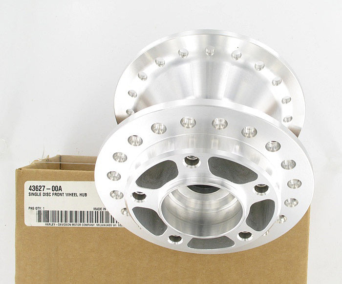 New OEM Genuine Harley-Davidson Single Disc Front Wheel Hub, 43627-00A