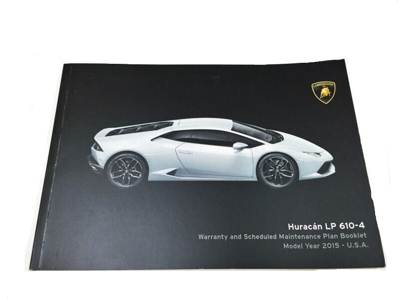 New OEM 2015 Lamborghini Huracan LP610-4 Warranty Maintenance Manual Handbook USA Spec