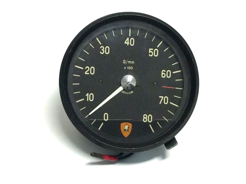 New OEM 1968-1972 Lamborghini Miura, Islero Engine Tachometer Rev Counter Gauge 8000 RPM