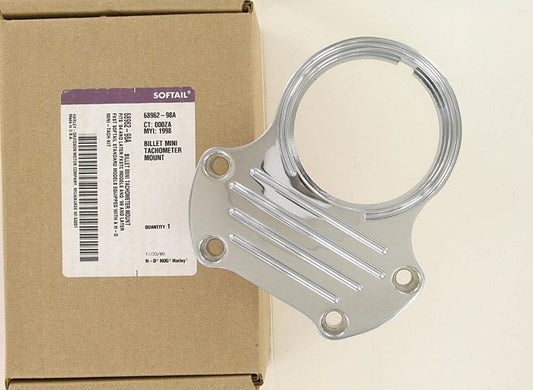 New OEM Genuine Harley-Davidson Billet Mini Tach Mount Handlebar Clamp, 68962-98A