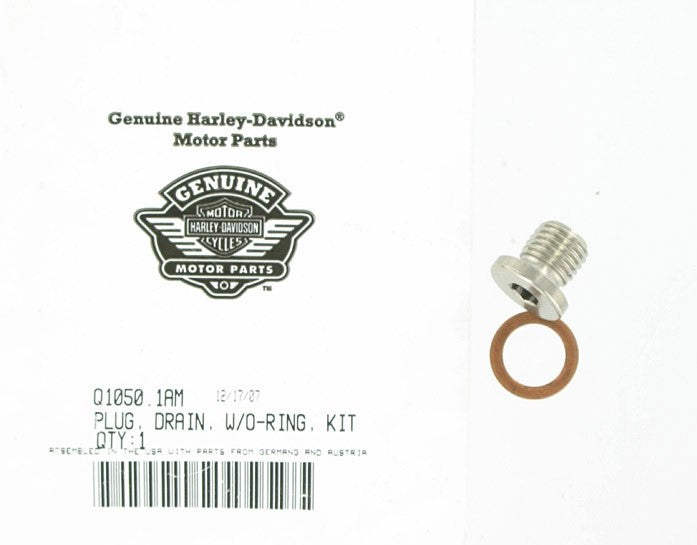 New OEM Genuine Harley-Davidson Drain Plug With O-Ring, Q1050.1AM